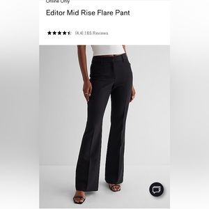 Express Editor Mid Rise Flare Pants short inseam